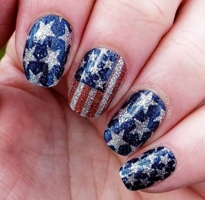 how to do 4th of july nails, tutorial - SoNailicious