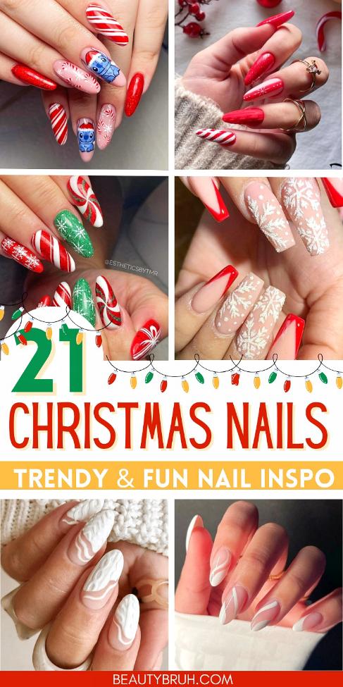 Red White Christmas Nails Ideas