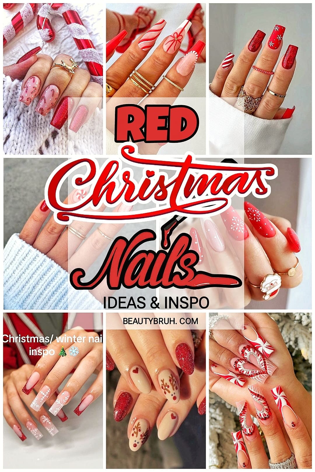 Red Christmas Nails Inspo