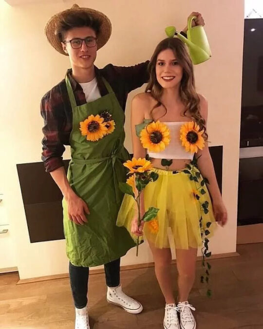 Sunflower Halloween Couple Costume
