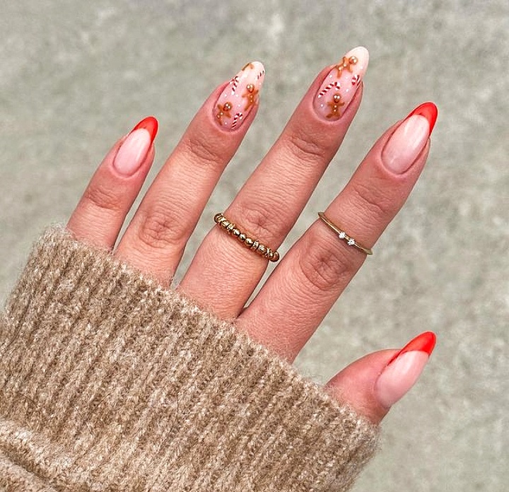 Candy cane nail design ideas