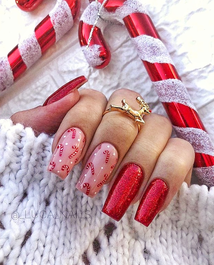 RED Christmas Nails Easy