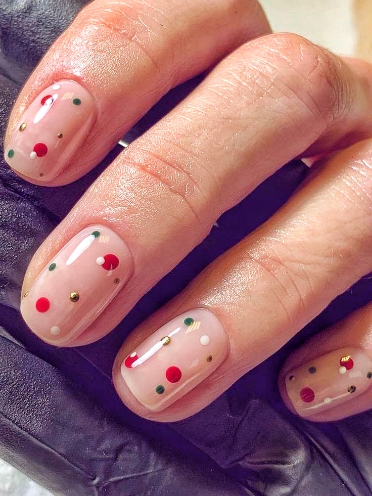 Simple Easy Short Christmas Nails