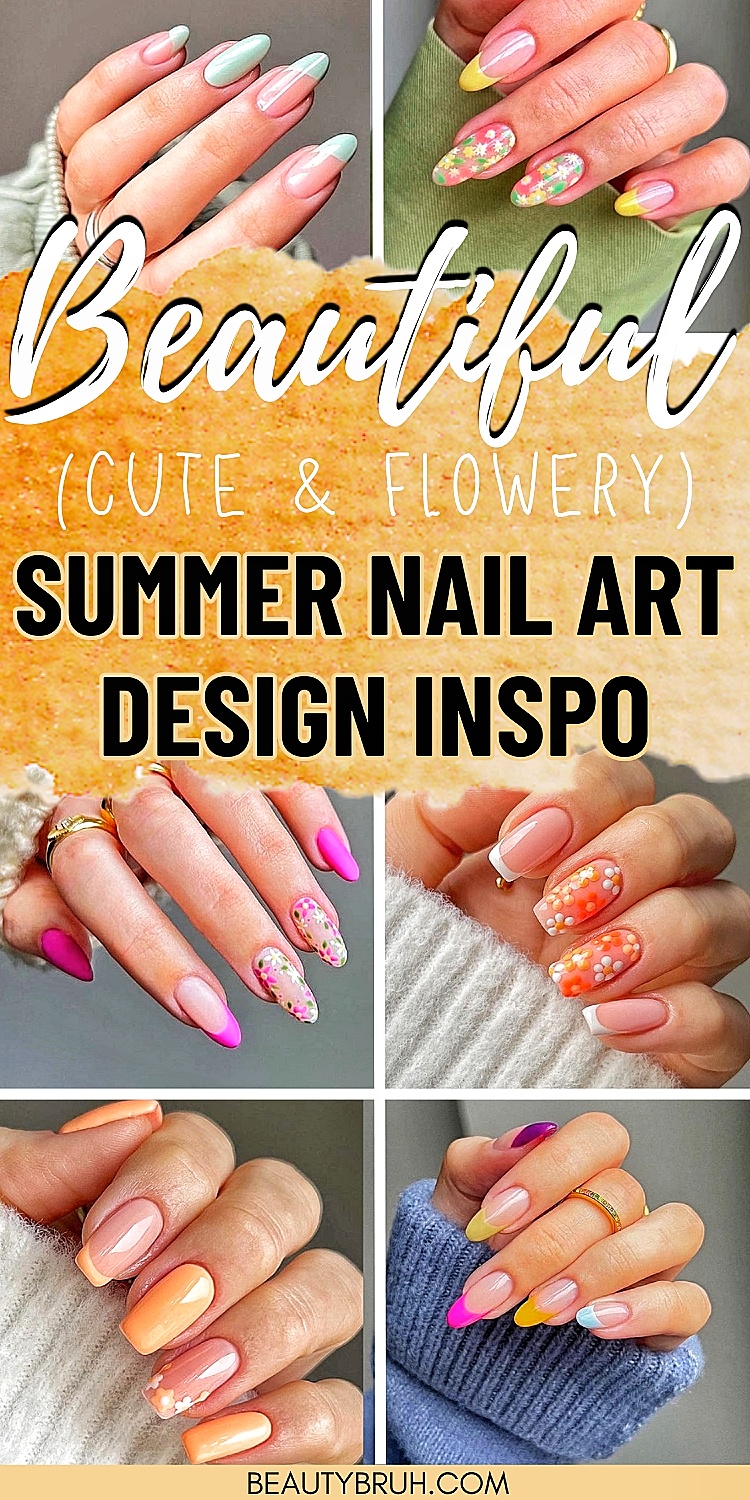 Summer Toe False Nail French Flowers Press on Nails for Manicure Nail Art  24pcs | eBay
