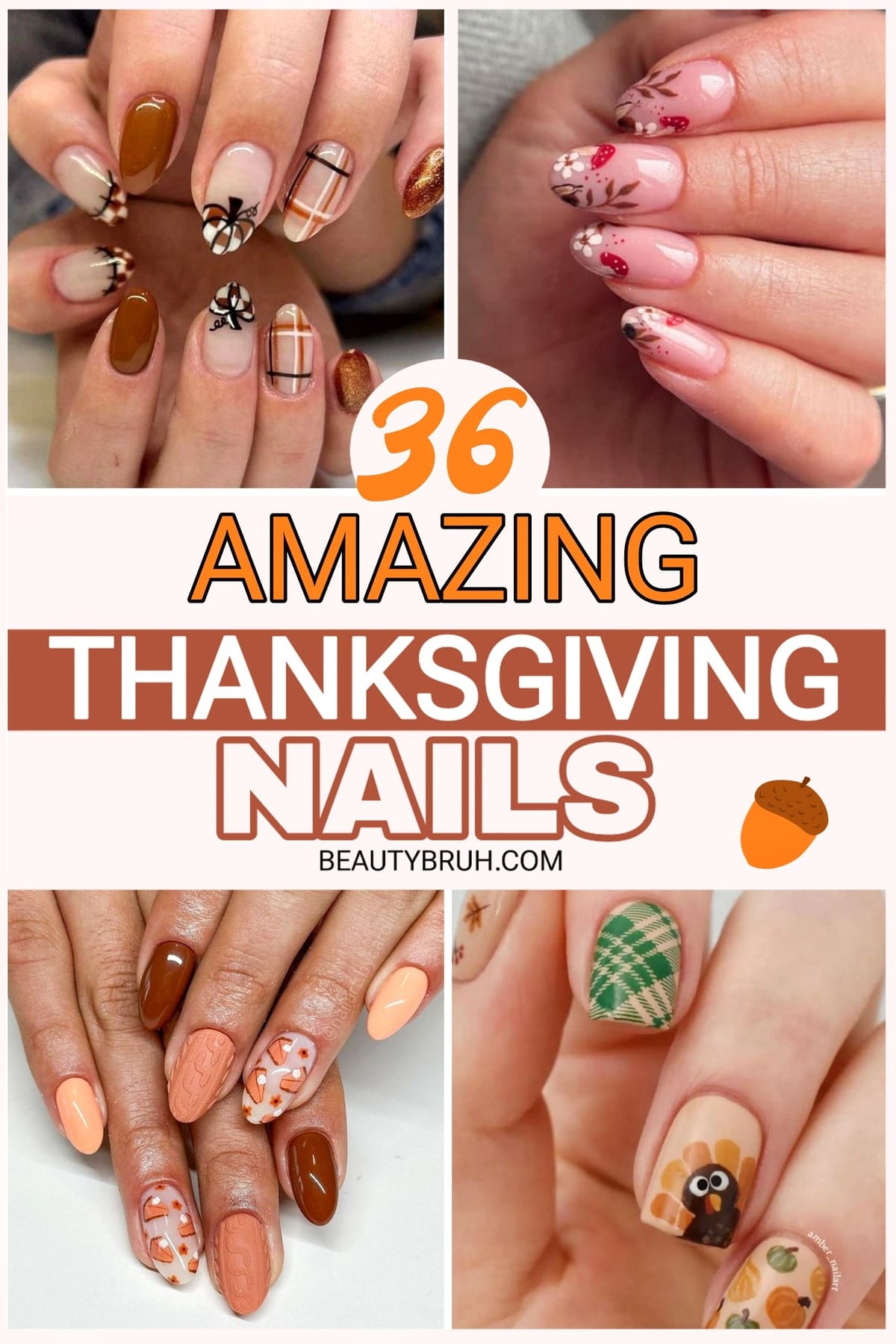 36 Cute Thanksgiving Nails 2024