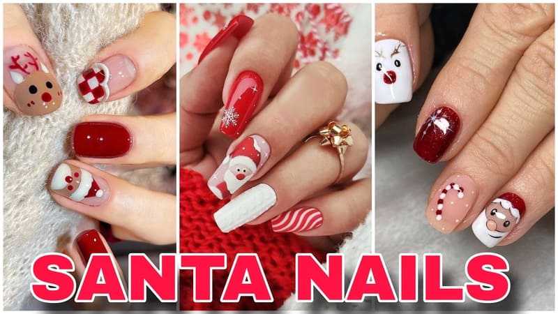 Santa Clause Nail Design